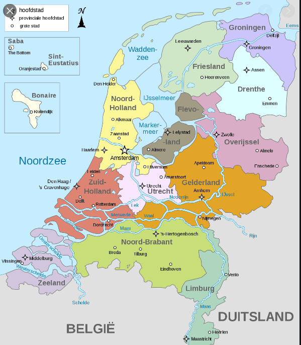 kaart Nederland weetjes Benelux 